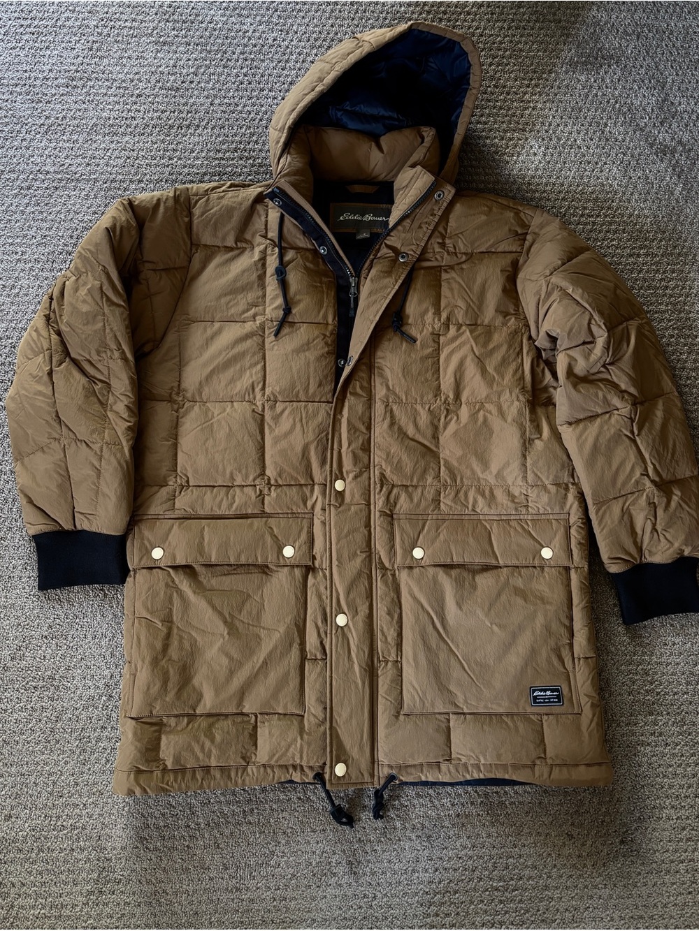 Eddie Bauer Brown Hooded Puffer Parka